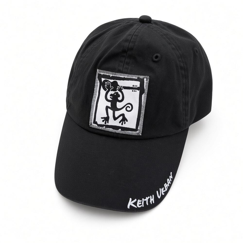 Keith Urban Black Baseball Cap Hat Monkey Graphic Logo Tour Merch Adjustable